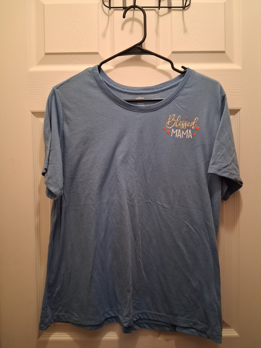 Light Blue "Blessed MAMA" Short Sleeve Crew Tee